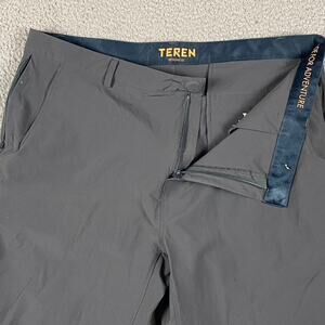 Teren Men's 38x32 Performance Pants Nylon Spandex Stretch Hiking Gray